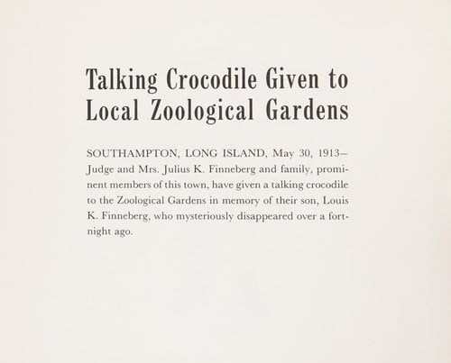 The crocodile under Louis Finneberg's bed