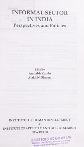 Informal sector in India: perspectives and policies