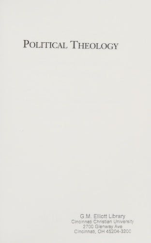Political theology: contemporary challenges and future directions