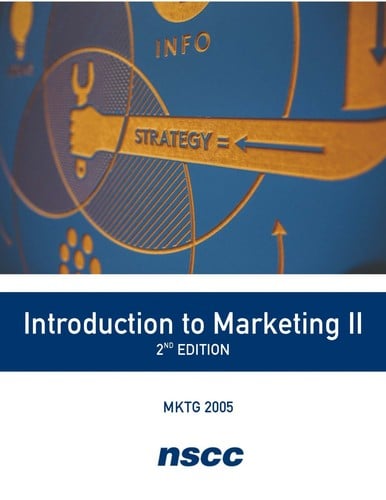Introduction to Marketing II 2e (MKTG 2005)