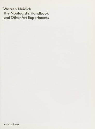 Warren Neidich: the noologist's handbook and other art experiments