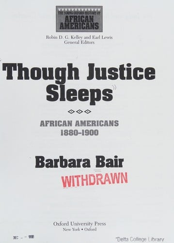 Though justice sleeps: African Americans, 1880 to 1900