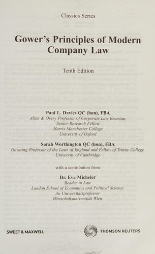 Gower's principles of modern company law
