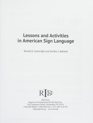 Lessons and activities in American Sign Language