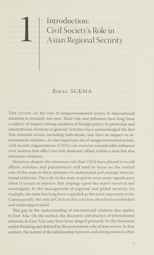 Growing Force: Civil Society's Role in Asian Regional Security