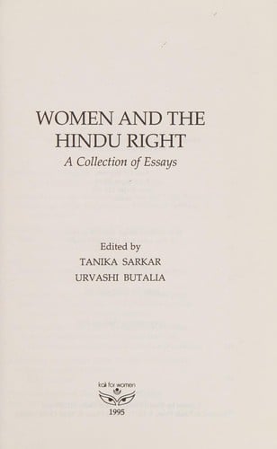 Women and the Hindu right: a collection of essays