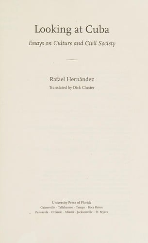 Looking at Cuba: essays on culture and civil society