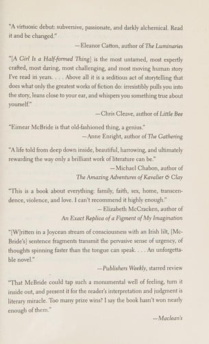 A girl is a half-formed thing