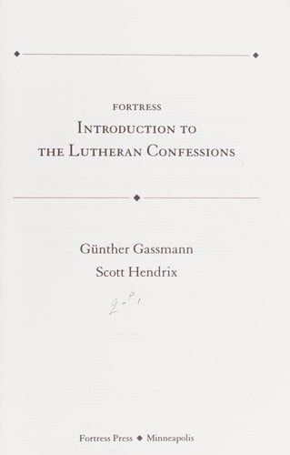 Fortress introduction to the Lutheran confessions