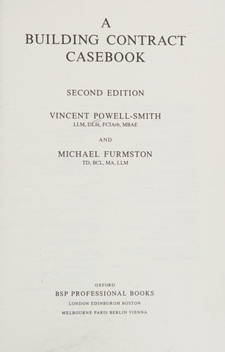 A Building Contract Casebook
