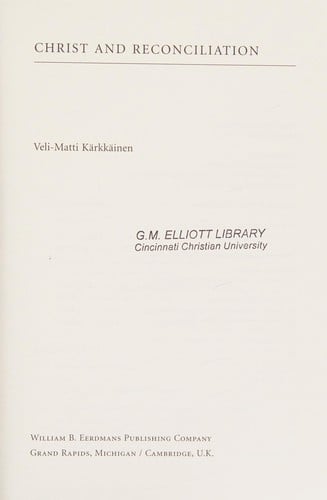 Christ and reconciliation