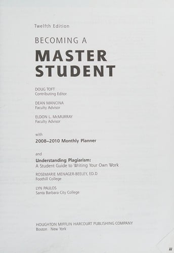 Becoming a master student