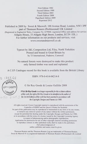 Goode on legal problems of credit and security