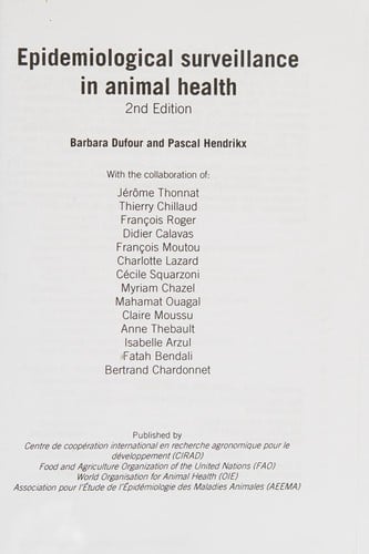 Epidemiological surveillance in animal health