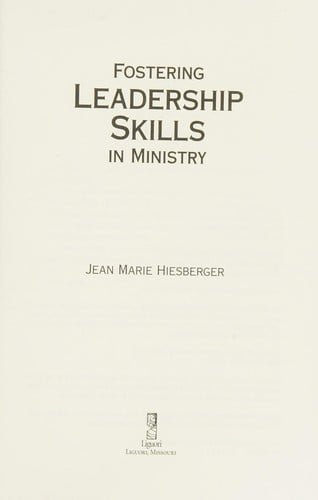 Fostering leadership skills in ministry