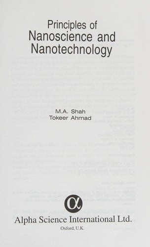 Principles of Nanoscience and Nanotechnology