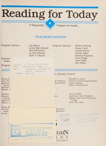 Reading for Today Book 4 (Teachers ed)
