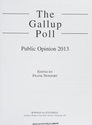 Gallup Poll: Public Opinion 2013