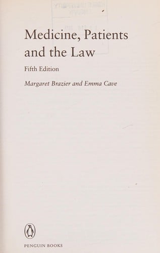 Medicine, Patients and the Law