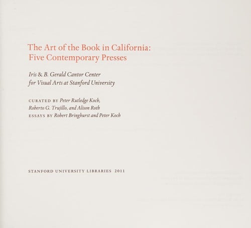 The art of the book in California: five contemporary presses
