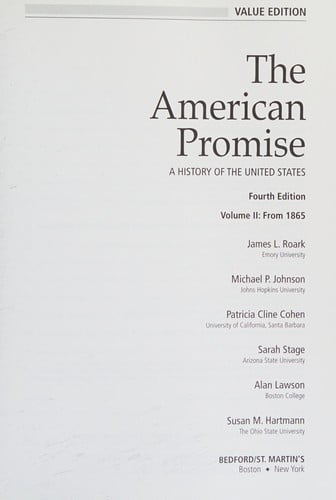 The American promise: a history of the United States