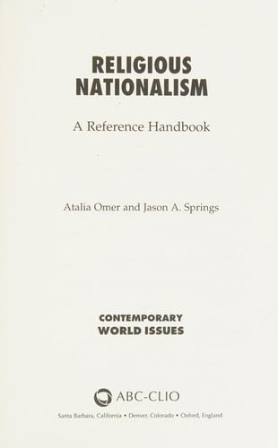 Religious nationalism: a reference handbook