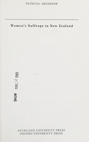 Women's suffrage in New Zealand