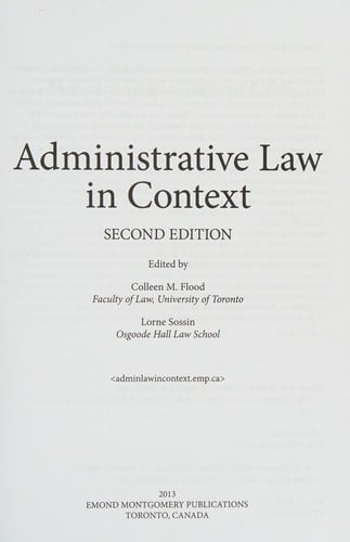 Administrative law in context