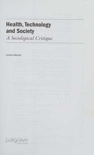 HEALTH, TECHNOLOGY AND SOCIETY: A SOCIOLOGICAL CRITIQUE.
