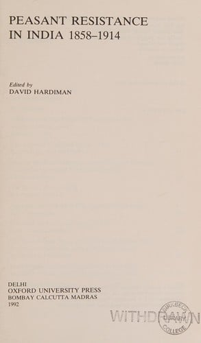 Peasant resistance in India, 1858-1914