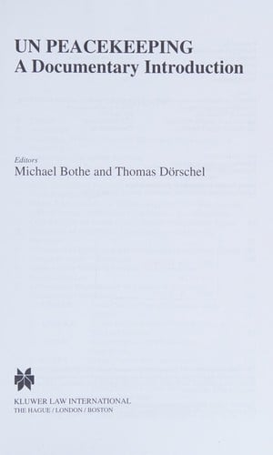 UN peacekeeping: a documentary introduction