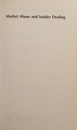 Market abuse and insider dealing