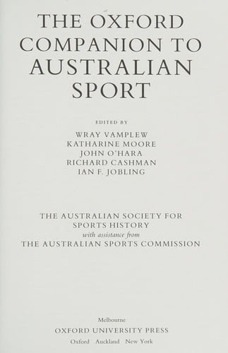 The Oxford companion to Australian sport