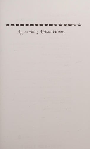 Approaching African History