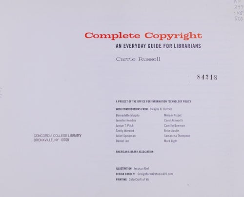 Complete copyright: an everyday guide for librarians