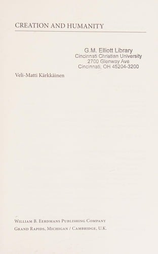 Creation and humanity