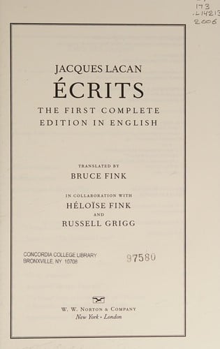Ecrits: a selection.