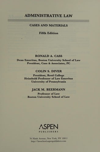 TM: Administrative Law: Cases & Materials 5e