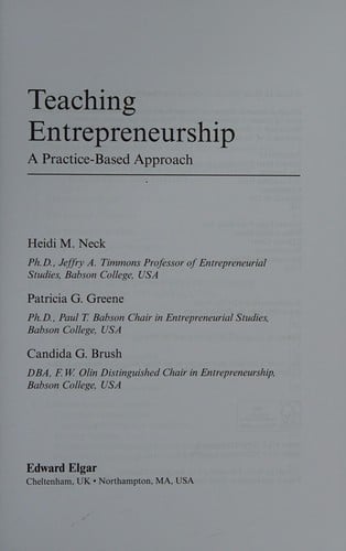 Teaching entrepreneurship: a practice-based approach