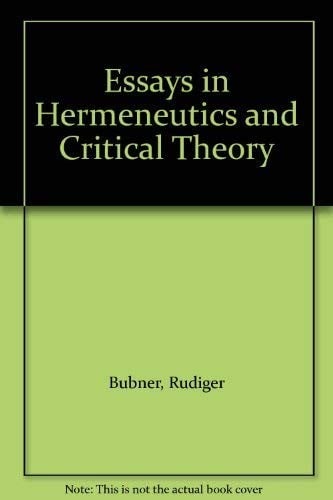 Essays in hermeneutics and critical theory