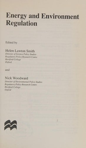 Energy and environment regulation