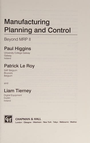 Manufacturing planning and control: beyond MRP II