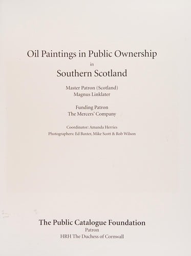 Oil Paintings in Public Ownership in Southern Scotland