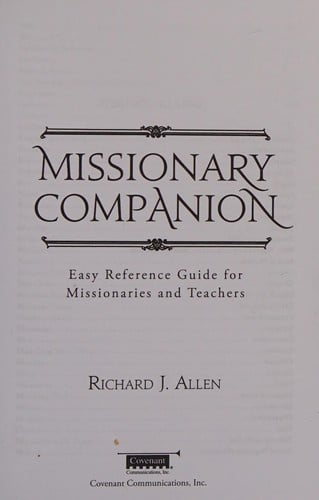 Missionary companion: easy reference guide for missionaries and teachers