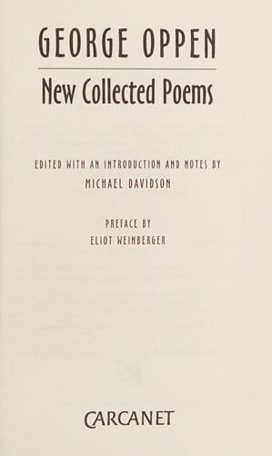 George Oppen: new collected poems