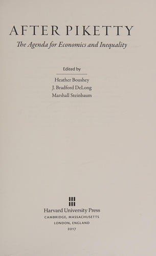 After Piketty: the agenda for economics and inequality