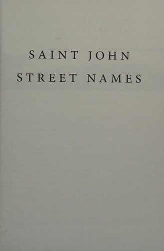 Historic Saint John streets