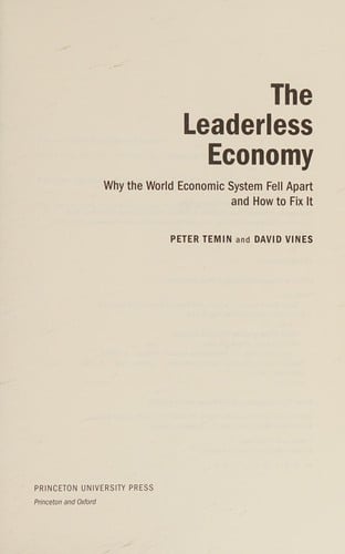 Leaderless Economy: Why the World Economic System Fell Apart and How to Fix It
