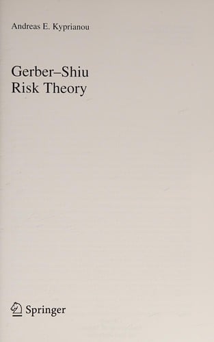 Gerber-Shiu Risk Theory