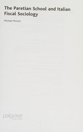 PARETIAN SCHOOL AND ITALIAN FISCAL SOCIOLOGY.